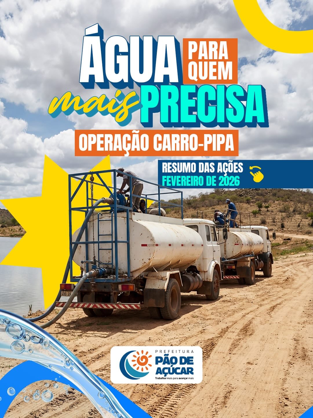 Água chegando às comunidades!